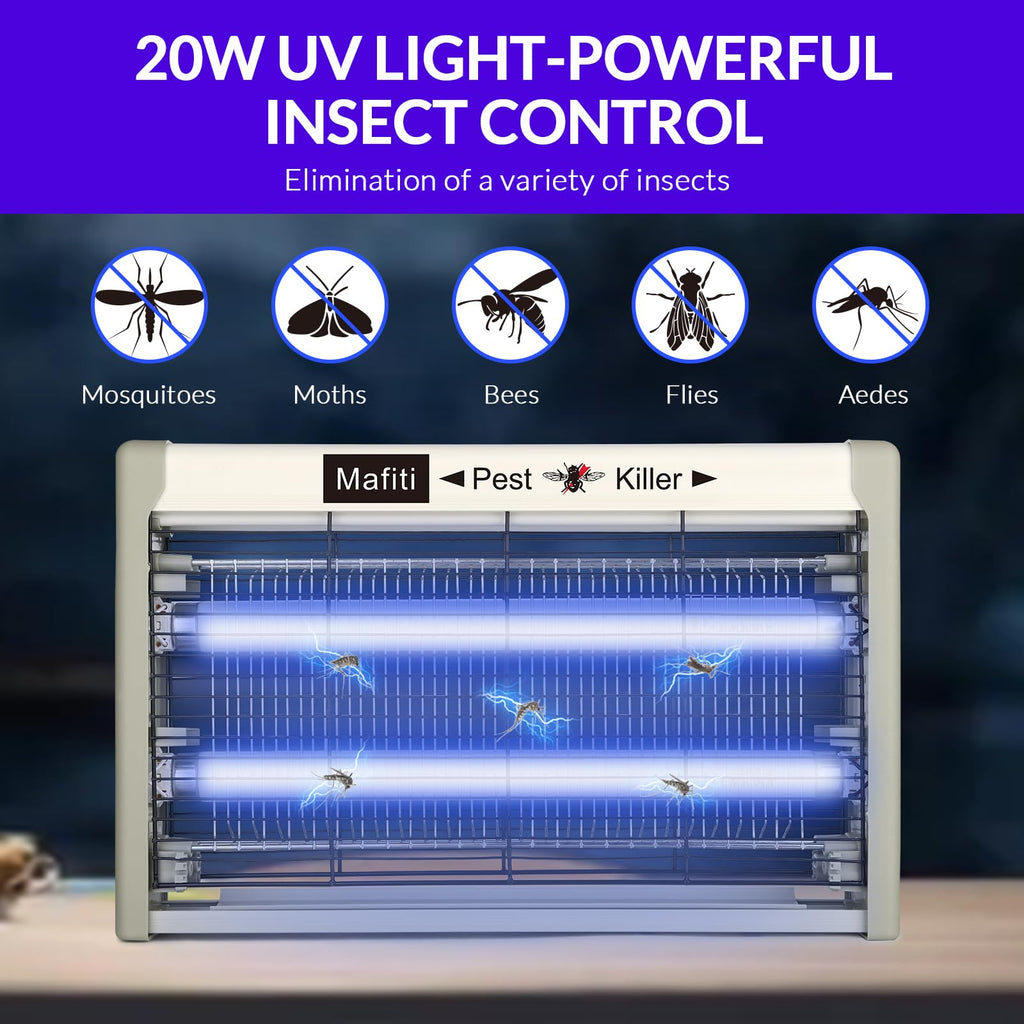 mafiti 20w Bug Zapper Fly Traps Indoor Electric Mosquito Zapper Fly Killer Gnats Fruit Trap for Home Restaurants Kitchen Garden (1-Pack)