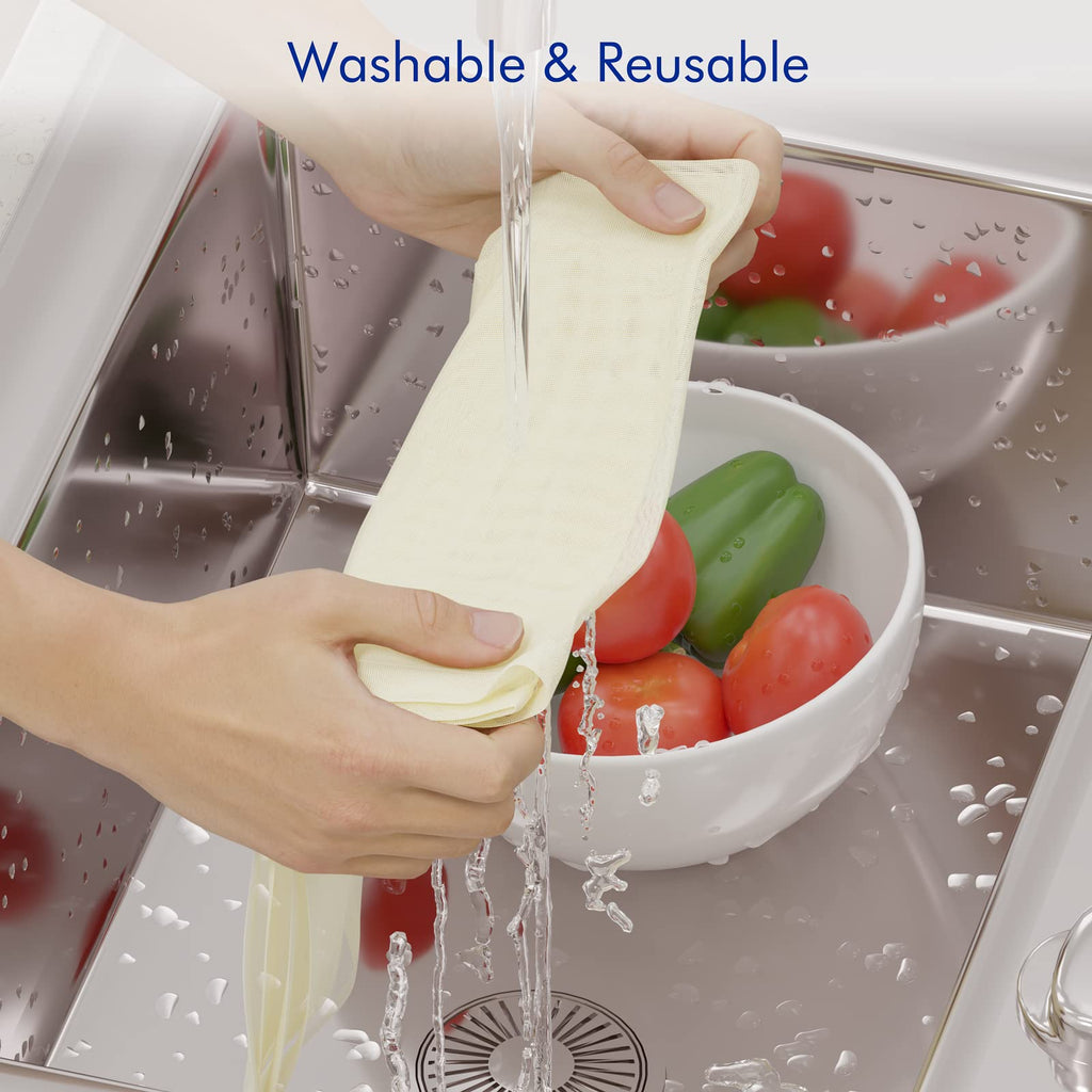 8 PCS Reusable Cheesecloth, Grade 100, 20x20 Inch Hemmed Cheese Cloth for Straining Craft, 100% Cotton Unbleached Cloth Strainer for Cooking, Baking, Juicing, Cheese Making (40×50 Threads)