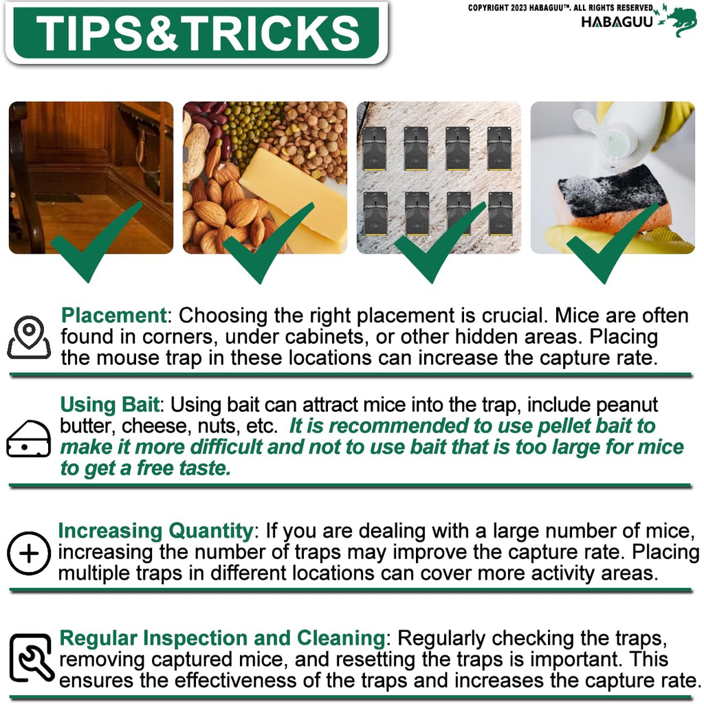 Large Rat Traps, Excellent Traps for Gophers, Mouse Traps Indoor Outdoor, Snap Traps That Work, Quick Effective Sanitary Safe, Snap Trap for Trapping Against Mouse, Chipmunk