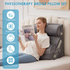 MEGCXIT 4PCS Bed Wedge Pillow for Headboard, 10-in-1 Adjustable Foam Wedge Pillow for Acid Reflux Relief, 23” Wide Triangle Pillow Wedge for Post Surgery, Back Pain Relief & Snoring, Grey