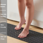 YANZIFLY Bathtub Mat for Shower: Soft Silicone 16X40 Inch Bath Mat Non Slip with Suction Cups Tub Mat for Bathroom for Kids Elderly Extra Large Shower matt Machine Washable - Black
