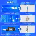 JMEXSUSS 300LED Blue Curtain Lights, Christmas Curtain Hanging Lights with Remote, Blue String Lights for Bedroom Wall Window Backdrop Garden Christmas Indoor Outdoor Decorations