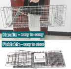 Large 1-Door Humane Animal Trap for Raccoons, Cats, Groundhogs, Opossums, with Metal Guard Handle, 24inch x 7.5inch x 8.3inch
