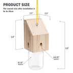Carpenter Bee Trap for Outside - Shed Style Nature Hanging Wood Trap for Outdoor with Removable Bee Vault Plastic Jar (1 Pack)