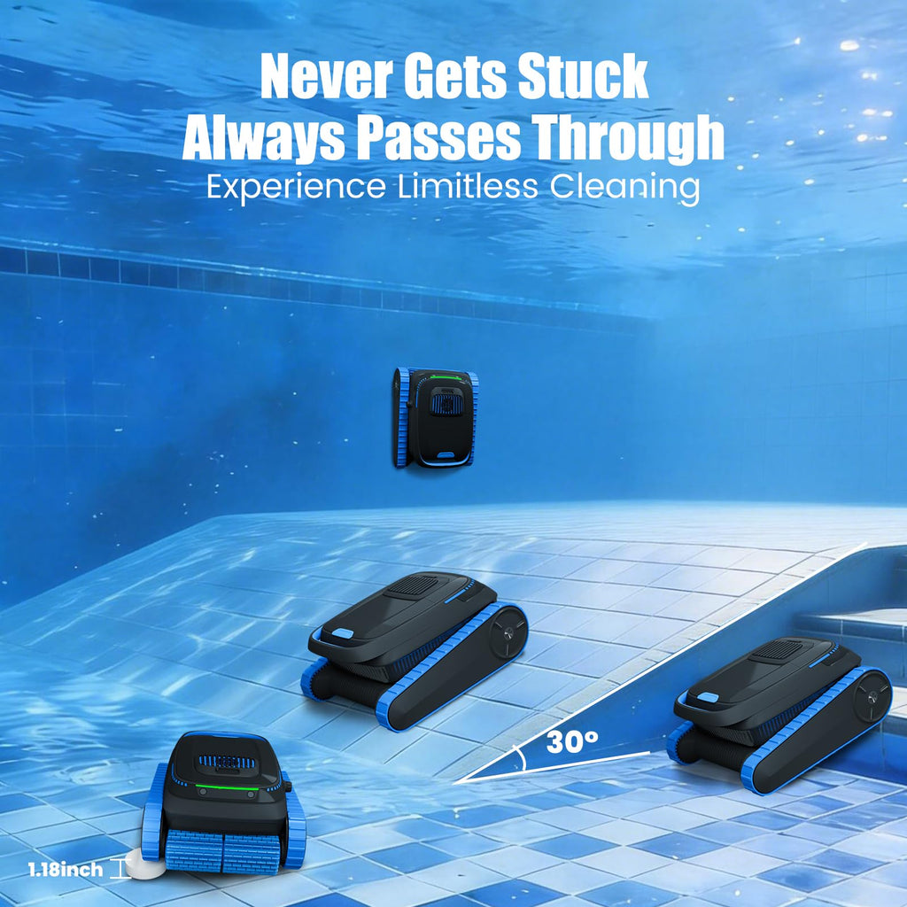 BOTLIFE PC20 Automatic Robotic Pool Cleaner, Cordless Pool Vacuum Robot for Inground & Above Ground Pools, Smart Navigation, Self-Parking, 5000GPH Suction, Cleans Floor, Wall & Waterline