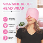 Migraine Relief Cap Ice Head Wrap Headache and Migraine Hat | Headache Relief with Hot/Cold Gel Head Ice Pack with Face and Eye Headache Mask Compress