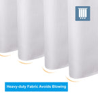 AmazerBath White Shower Curtain Fabric, Waffle Shower Curtains for Bathroom, Cloth Shower Curtain Heavy Duty, Thick Bathroom Shower Curtains Hotel Quality, Premium Polyester, 72x72 Inches