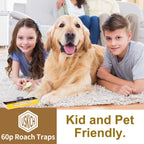 Roach Killer Indoor Infestation,Roach Traps,Cockroach Killer Indoor Home,Sticky Glue Roach Traps,Roach Motel,Child & Pet Friendly(60 Pack)