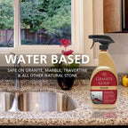 Granite Gold Water-Based Sealer Spray Protection for Granite, Marble, Travertine, Natural Stone Countertops, 64 Fluid Ounces and 24 Fluid Ounces