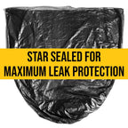 Aluf Plastics Coex Low Density Blend Star Seal Bag on Coreless Roll, 55-60 Gallon Capacity, 58" Length x 38" Width, 1.7 Mil (eq), Black (Pack of 400)