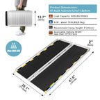 Ruedamann 4'L x 28.1" W, Holds up to 600Lbs, Wheelchair Ramp with Non-Slip Surface, Portable Aluminum Wheelchair Ramp, Folding Ramps for Wheelchairs, Home, Steps, Stairs, Handicaps, Doorways