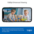 Tapo 1080P Indoor Wired Security Camera - Works as a Baby Monitor & Pet Camera, Motion Detection, 2-Way Audio, Siren, Night Vision, Subscription-Free Local Storage or Optional Cloud, C101