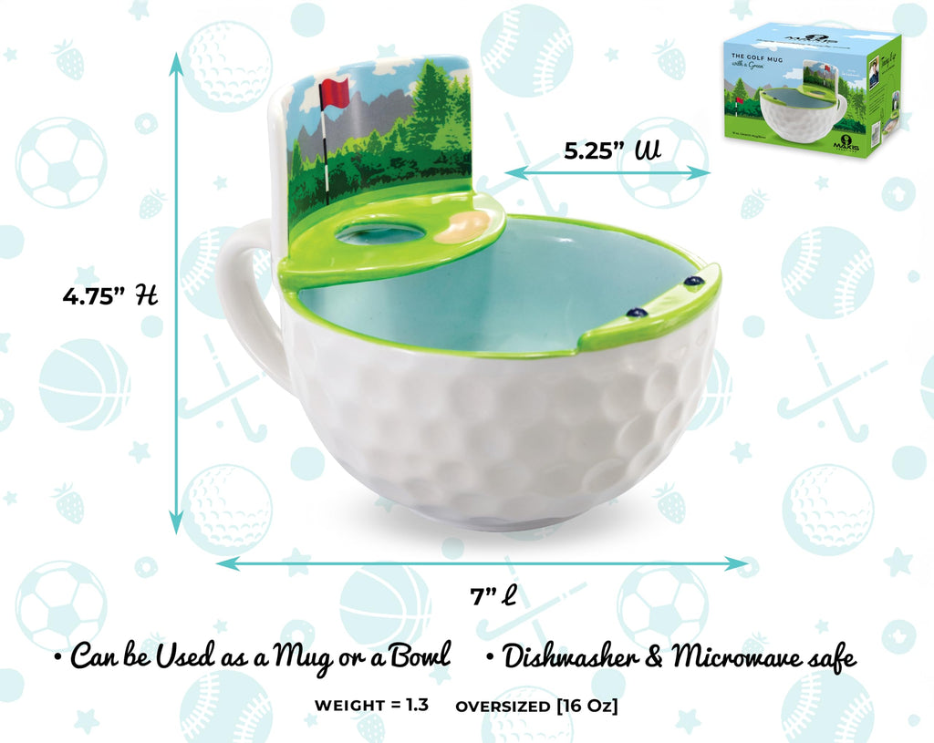 MAX'IS Creations The Golf Mug With A Green, Funny Golf Gifts for Men Women Unique Golf Christmas Gifts for Men Golf Gifts for Men Golfers Golf Gifts for Dad, Novelty Ceramic Coffee Mug, 16oz