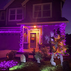 JMEXSUSS 600 LED Purple Halloween Lights Outdoor, 8 Modes Purple String Lights Indoor, 168ft Purple LED Christmas Lights Plug in for Bedroom Fireplace Party Halloween Christmas Tree Decorations