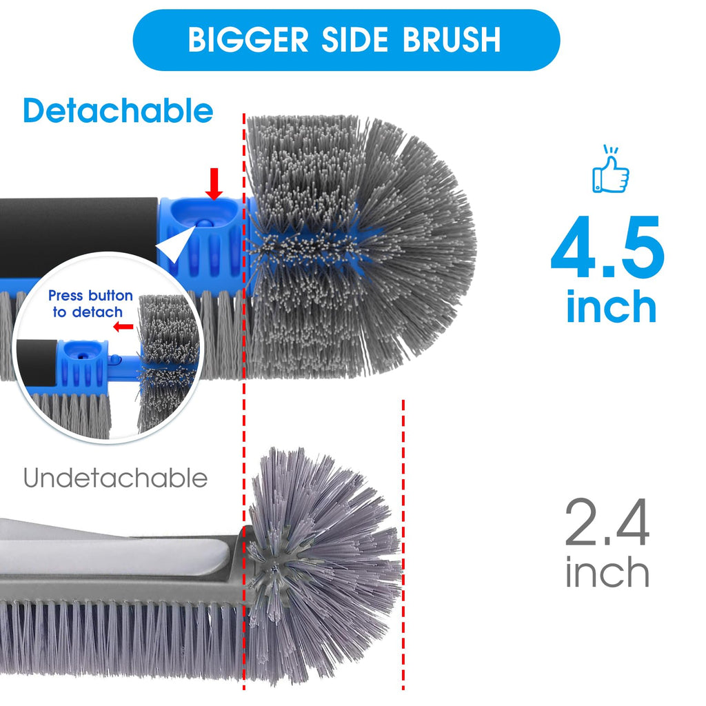 TidyMister 20'' 2 in 1 Pool Brush Head Cobweb Duster Heavy Duty Pool Cleaning Detachable Round Brush with EZ Clip & Wavy Nylon Bristles for Inground Pool & Above-Ground Pool (Without Pole)