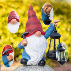 halp·ssfm Garden Gnome Statue Solar Light Outdoor Decorations Figurine with Lantern Led Shovel Sculpture Lawn Patio Yard Porch Outside Christmas Housewarming Gifts for Women Mom Grandma