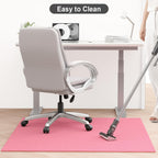 Hsurbtra Office Chair Mat for Hardwood Floor, 31.5" x 47" Ultra Thick Non-Slip Computer Chair Mat, Heavy Duty Floor Protector, Large Desk Rug for Office Home, Pink