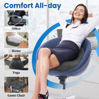CushZone Seat Cushion, Memory Foam Office Chair Seat Cushion for Office Chairs/Car/Long Trip/Desk Chair/Gaming, Extra Large Size for Sciatica & Hip & Tailbone Pain Relief, Sciatica Support (Grey)