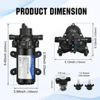 ECO-WORTHY 33-Series Industrial Water Pressure Pump 110V AC 4.0GPM 50PSI RV Fresh Water Diaphragm Pump include Garden Hose Adapters for Irrigation Marine Boat Sprinkler Faucet