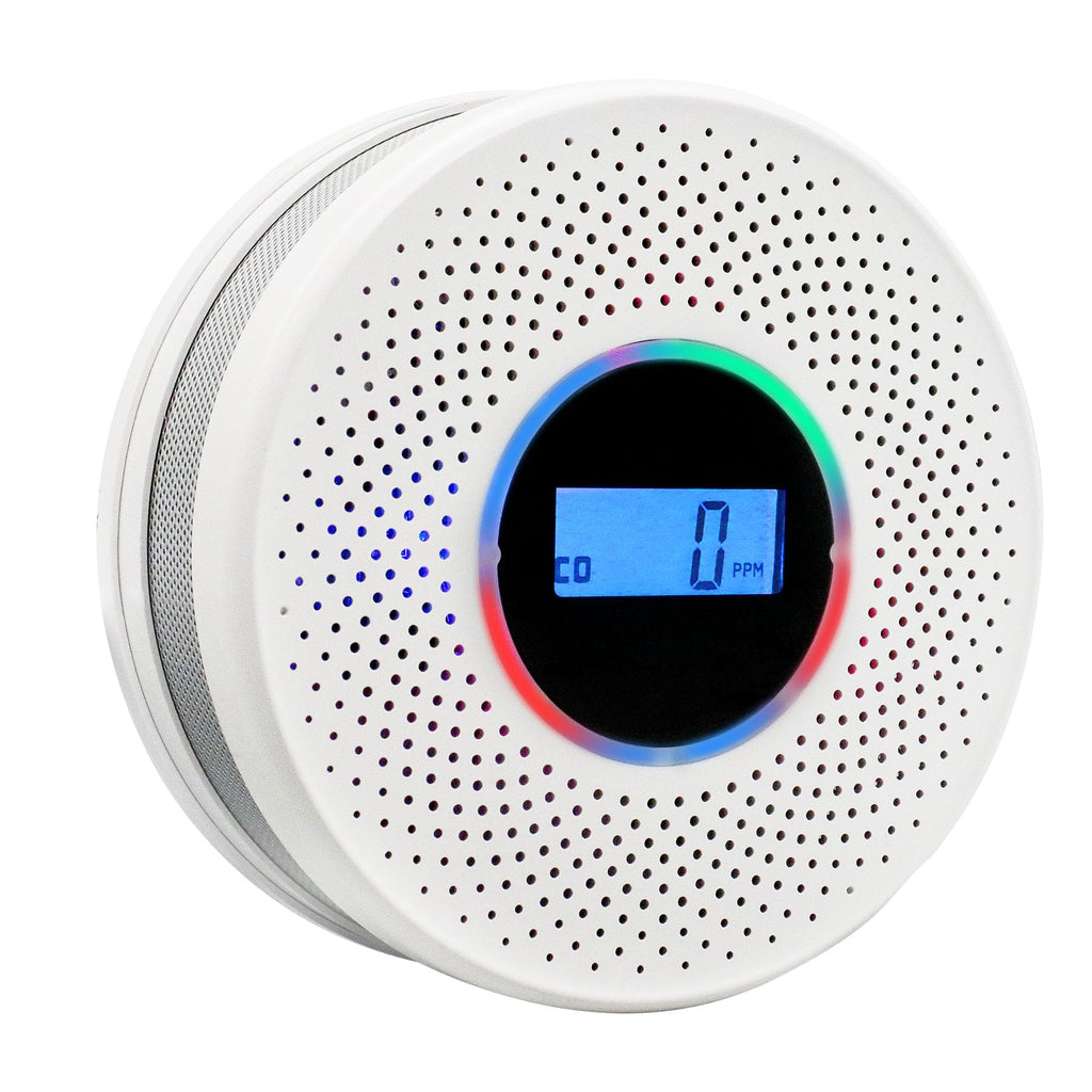 Coreel Smoke Detector Carbon Monoxide Detector Combo with Digital Display and Sound Light Alarm, 2-in-1 Smoke & CO Alarm with Battery Operated for Home, Travel or RV