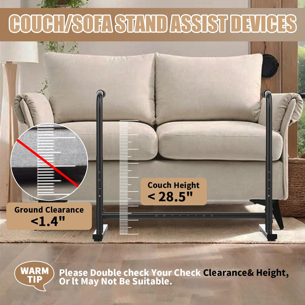 Couch Chair Sofa Stand Assist for Seniors, Height & Width Adjustable Couch Lift Assist for Elderly Mobility Sit to Stand(300LBs Loading, Polish Black)