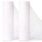 Ribbli 2 Rolls White Mesh Ribbon,10 inch x 30 feet(10Yard) Each Roll,Metallic White with Iridescent Foil,Christmas Ribbon for Wreath Swags and Decorating