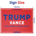Trump sign, Trump Vance Sign, 9-pack 18" x 12" Double-Sided Trump Vance 2024 Sign, Support Trump Vance 2024 Campaign, Trump Vance Rally signs 2024, MAGA, Make America Great Again