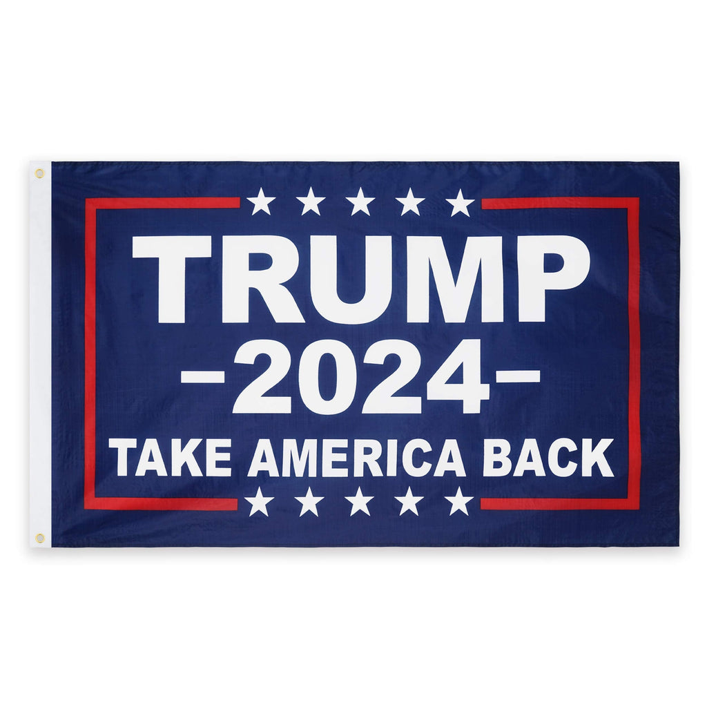 DANF Double Sided Donald Trump for President 2024 Take America Back Flag 3x5 Foot with Grommets
