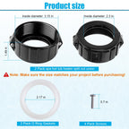 UASAM 2" Spa Hot Tub Heater Split Nut Unions with Screws & Heater Gasket, Split Nut for Hot Tub and Spa Replacement Part, Suitable for 2-inch Heater Assemblies - 2 Pack