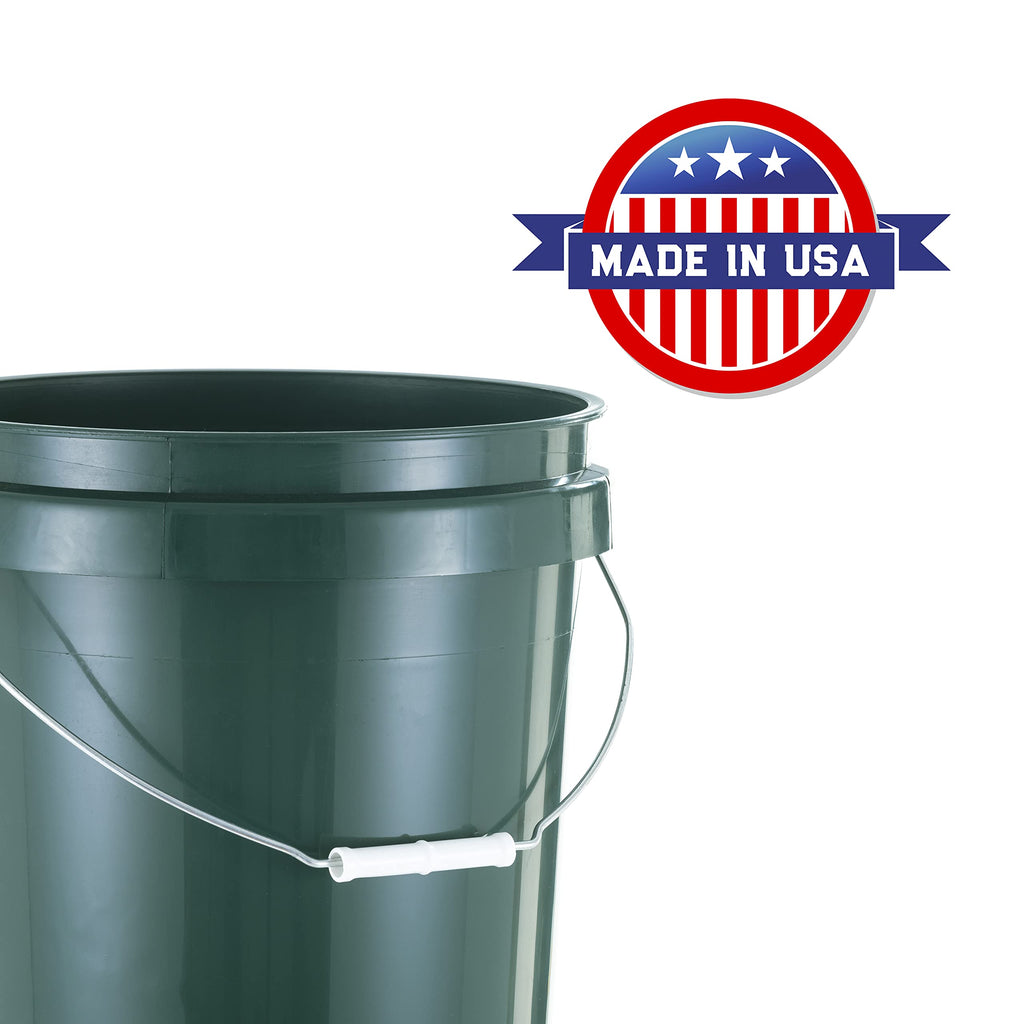 United Solution ECOSense 5 Gallon Bucket, 3 Pack, Heavy Duty, Comfortable Handle, Perfect for on The Job, Home Projects, or Cleaning; Made from 90% recycled materials.100% recyclable