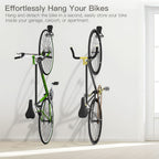 Housolution Bike Wall Mount with Fixed Hook, [4 Pack] Heavy Duty Bike Storage Rack, Bike Rack Vertical Stand for Garage - Easily Hang/Detach - with Screws Iron Bike Hanger Brackets