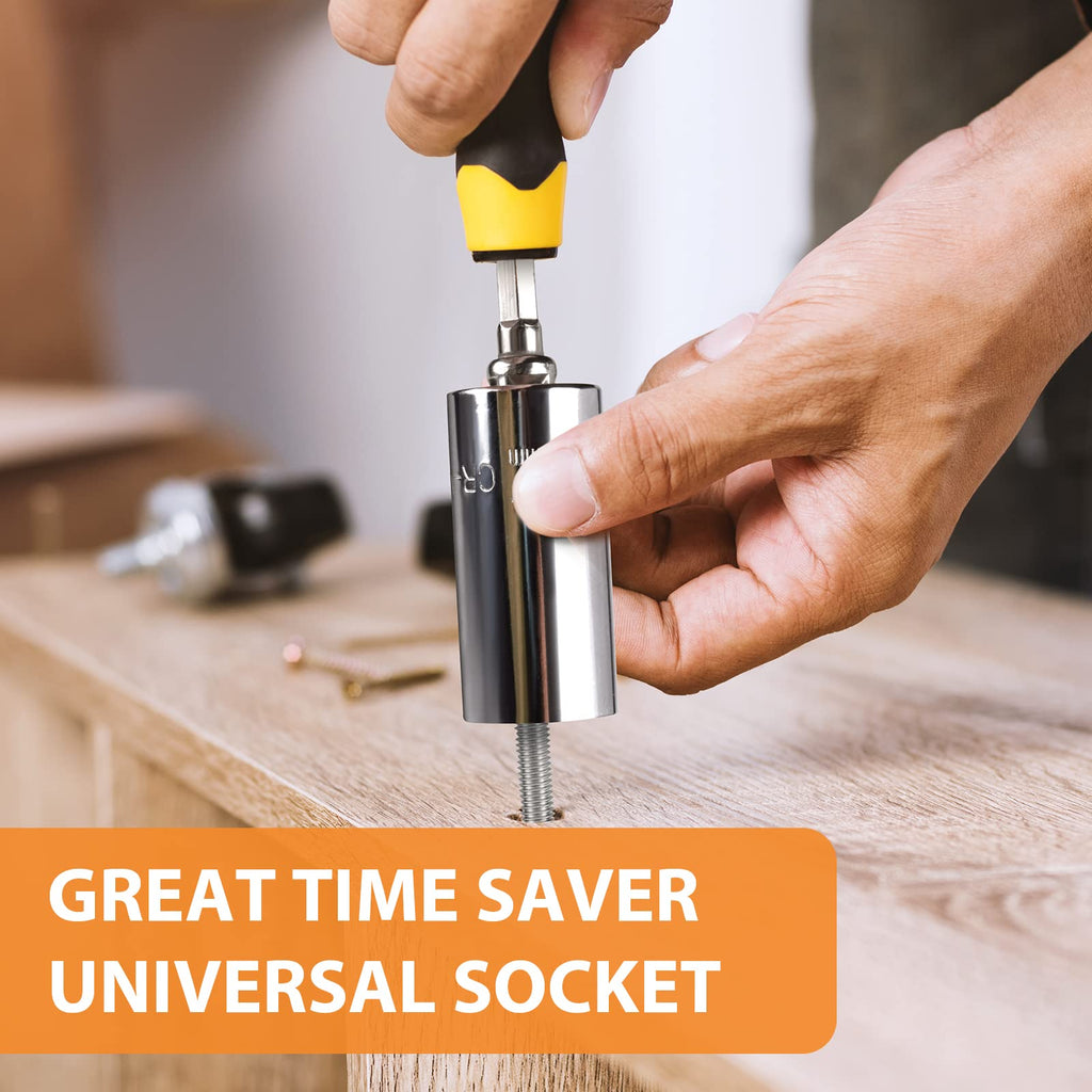 Super Universal Socket Tool Gifts for Men - 2 Pack Christmas Stocking Stuffers Mens Gift Socket Set with Power Drill Adapter(7-19 MM) Cool Stuff Gadgets for Birthday Gift for Women Fathers Dad