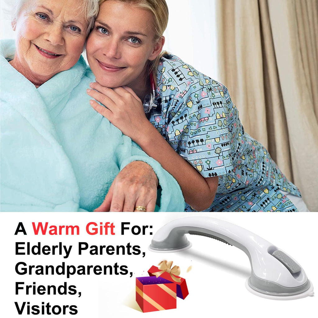 Grab Bars for Shower Heavy-Duty 16-Inch ADA Shower Grab Bars for Seniors Shower Handles for Elderly Suction Handicap Grab Bars Safety Handrail for Disabled for Bathroom Bathtubs Showers Wall Toilet