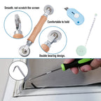 Windows Screen and Screen Door Repair Kit, 48"x118" Charcoal Fiberglass Mesh with Rolling Tool/Hook/Ruler/Cutter/Spline - Window Screen & Sliding Screen Door Replacement for Windows, TOOLTRIZ