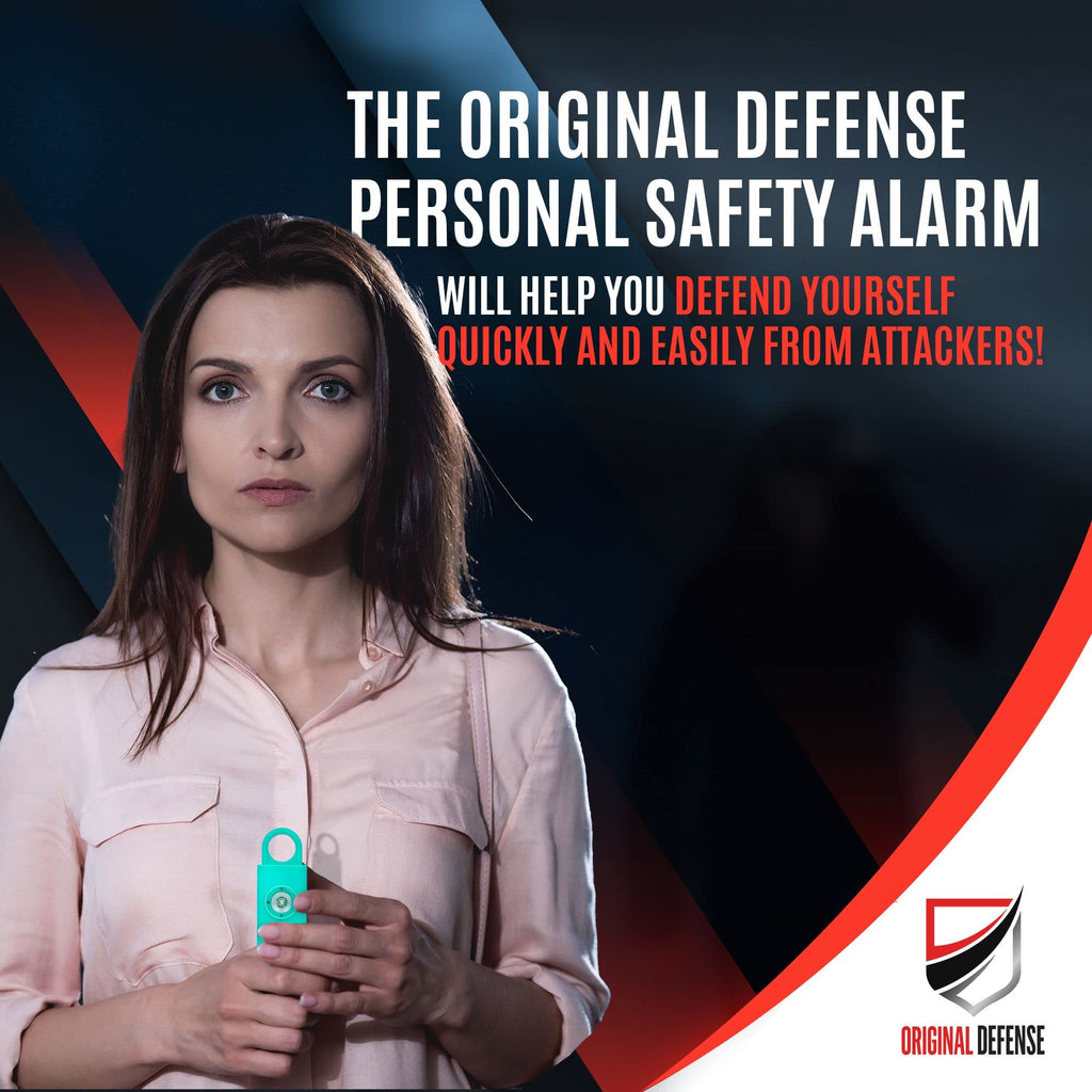 Original Defense® Siren Self Defense for Women - Personal Alarm for Women, Children, & Elderly - Recommended by Police - 130 dB Loud Self Defense Keychain Siren with LED Strobe Light (Mint)