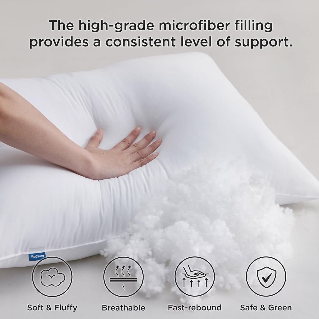 Bedsure Pillows Queen Size Set of 2 - Queen Pillows 2 Pack Hotel Quality Bed Pillows for Sleeping Soft and Supportive Pillows for Side, Back Sleepers