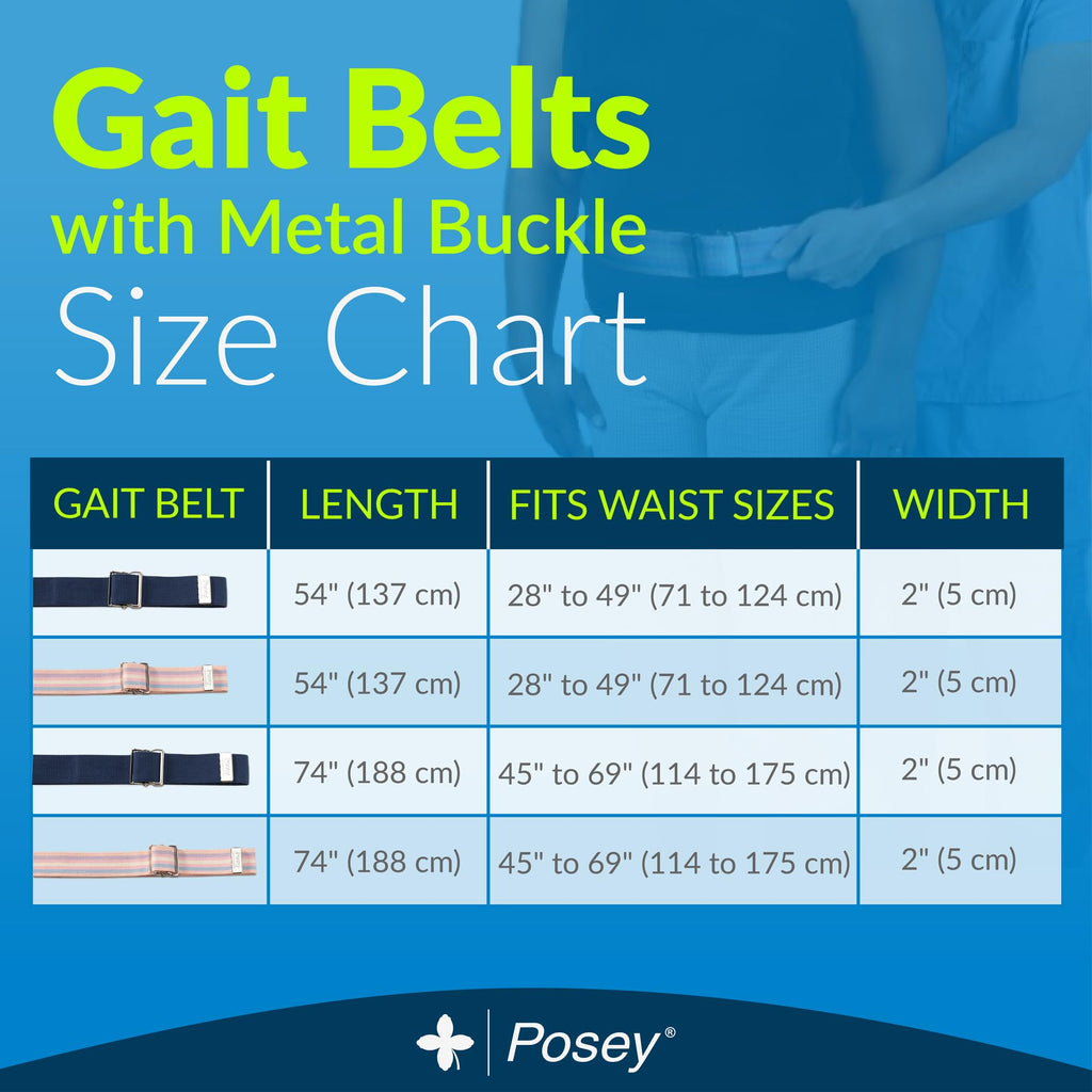 TIDI Posey Gait Belt, Pastel, Long, 74” – Walking Belt & Gait Belt – Quantity: 1 – Medical Supplies for Nurses, Physical Therapy & Home Care (6531L)