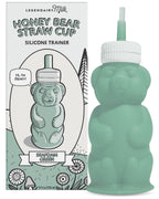 Legendairy Milk Honey Bear Straw Cup for Baby & Toddler, Silicone Squeeze Training Straw Cup, Leak Resistant Baby Sippy Cup with Straw, BPA Free, Dishwasher Safe, Bottle Transition, 8 oz, Green