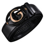 Civantiya Ratchet Belt for Men, Mens Belt Leather Designer 1 3/8" for Casual Jeans, Black Fashion Belts