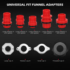22-Piece No-Spill Coolant Filling Funnel Kit and Siphon Hose Pump, Radiator Coolant Filling Spill-Proof Funnel Kit with Adapters, Extensions, PVC Hose, Engine Oil Funnels, Towel for Universal Vehicle
