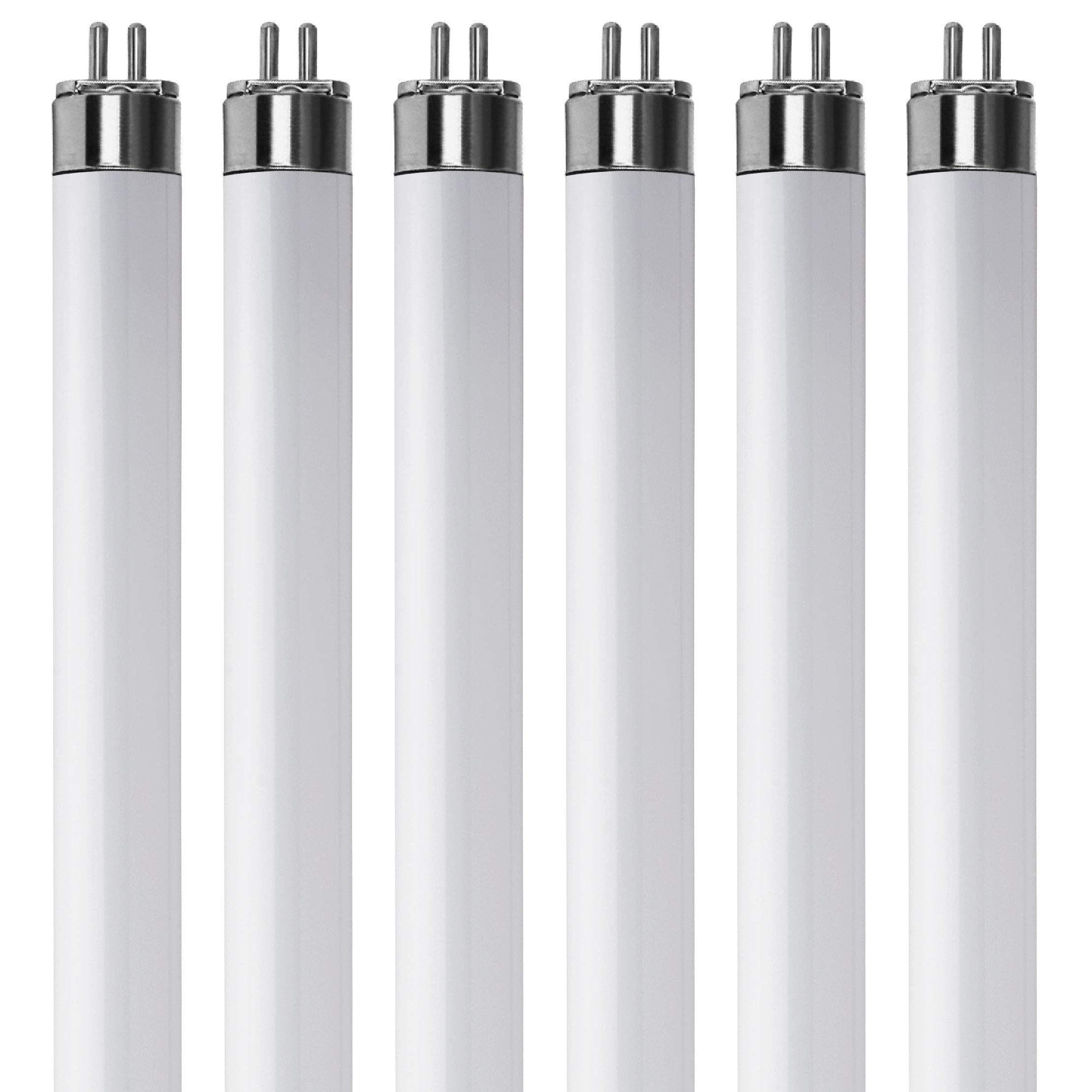 KOR (Pack of 6) F8T5/CW - T5 Fluorescent 4100K Cool White - 8 Watt - 12" Super Long Life Light Bulbs