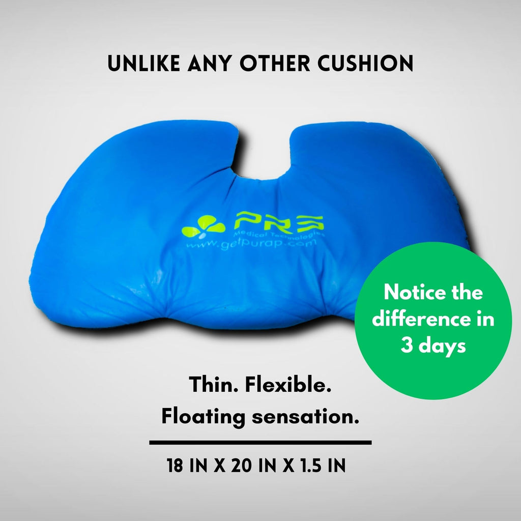 PURAP U-Float Liquid Layer Cushion for Tailbone, Coccyx Pressure Relief – 20 x 18 x 1.5 inches