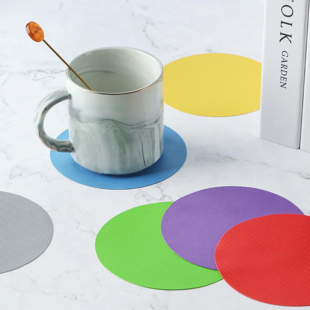 6PCS Round Jar Gripper Pads, Multifunctional Rubber Jar Opener, Heat Insulation Pad Kitchen Coasters for Elderly Senior Suffering from Weak Hands Arthritis, 6 Colors…