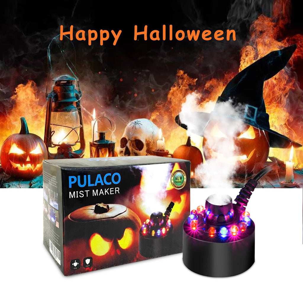 PULACO Mist Maker, Indoor Fountain Mister Foggers, Small Pond Fog Machine Atomizer Air Humidifier Perfect for Water Feature, Halloween