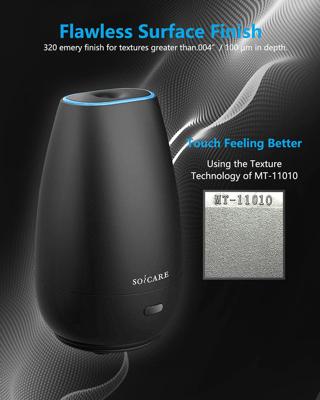 SOICARE Car Diffuser (2nd Generation), Small Portable Car Essential Oil Diffuser with Built-in USB Cable, Mini Aromatherapy Air Scent Humidifier Diffuser for Travel/Office/Home (Elegant Black)