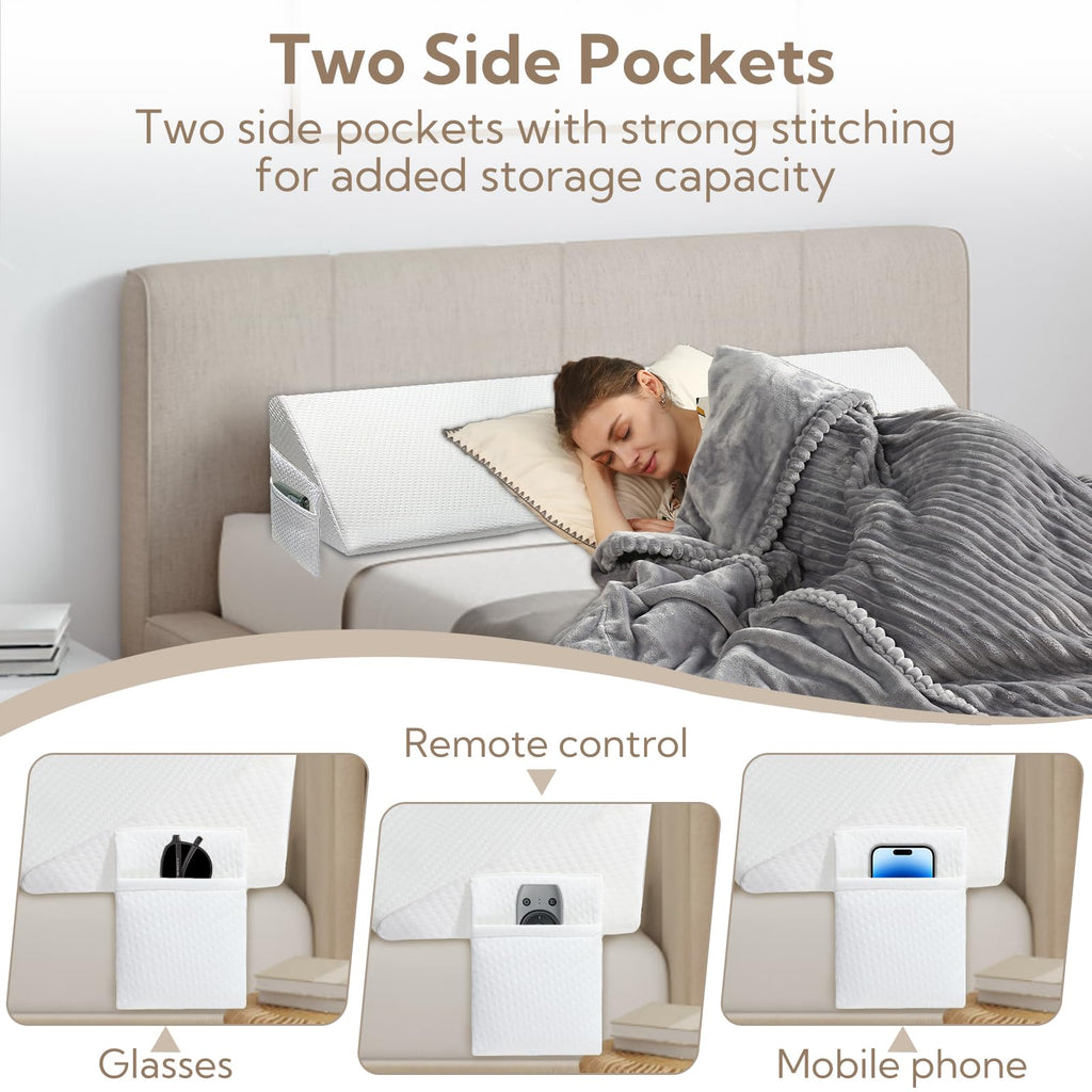 AAAini King Size Bed Gap Filler – Closes 0-6" Mattress Gap, Stops Pillows Falling – Headboard Wedge (76"x10"x6")