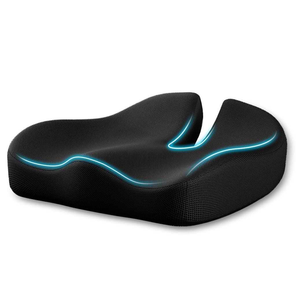 CJACSOC Seat Cushion, Extra Large Memory Foam Cushion for Office Chair Cushions, Ergonomic Cushions Pad Pillow for Pressure Relief Sciatica & Pain Relief for Long Sitting