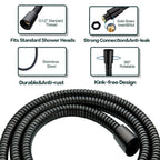BRIGHT SHOWERS High Pressure Shower Head with Handheld, Oil Rubbed Bronze Dual Showerhead Combo with Rainfall Spray, Detachable Hand Held Shower, 60" Stainless Steel Hose