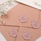 UNIQOOO Wax Seal Stickers - Eucalyptus Wedding Invitation Envelope Seal Stickers, 50 Pcs Self Adhesive Dusty Rose Pink Stickers, Perfect for Invitation, Envelopes, Gift Wrapping, Christmas
