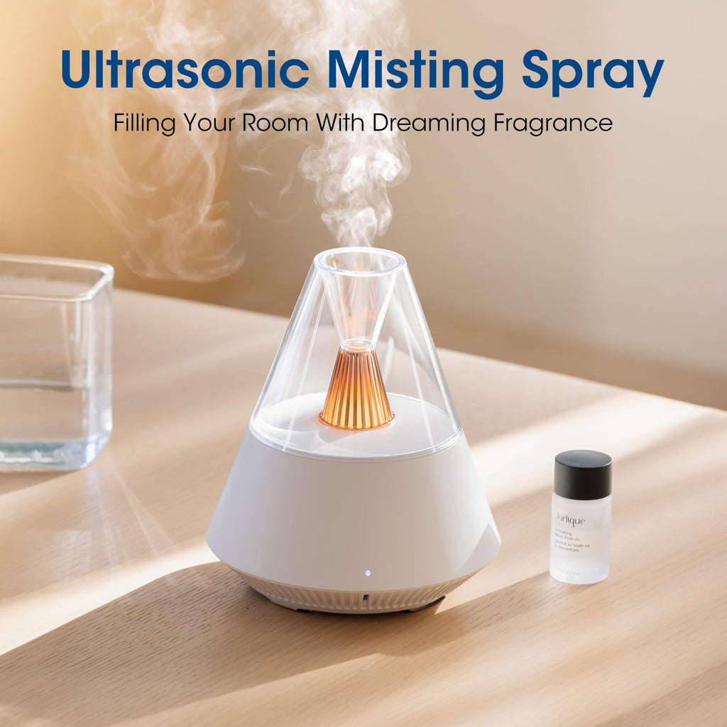 KinyiLO Small Essential Oil Diffuser for Bedroom,Home,Office,Desk, Cool Mist Fragrance Aroma Diffuser with Nursery Night Light, Quiet Operation Auto-Off, Spraying for Single Room